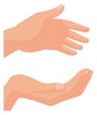 Handful gesture icon. Pair of open human hands
