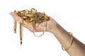 Handful of Gold Jewelry Royalty Free Stock Photo