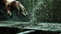 A handful of gravel is tossed onto a metal sheet producing a chaotic and unpredictable symphony of clanking and Royalty Free Stock Photo