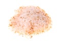 Handful of ground pink himalayan salt isolated