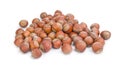 Handful hazelnuts isolated on the white background