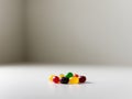 a handful of jelly beans scattered on the background. Royalty Free Stock Photo
