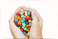 Handful of jelly beans Royalty Free Stock Photo