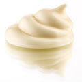 Handful of mayonnaise. Swirl on white background. Clipping path.