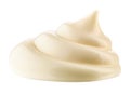 Handful of mayonnaise. Swirl on white background. Clipping path.