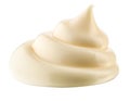 Handful of mayonnaise. Swirl on white. Clipping path. Royalty Free Stock Photo