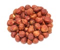 Handful of peeled ripe hazelnuts