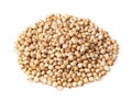 Handful of raw unhulled Sorghum grains on white Royalty Free Stock Photo