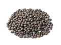 Handful of raw whole black mung beans on white Royalty Free Stock Photo
