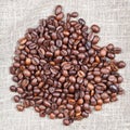 Handful of roasted coffee beans Royalty Free Stock Photo