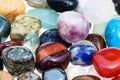 Handful of various gem stones close up Royalty Free Stock Photo