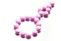 Handful of vitamin supplement capsules