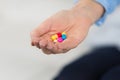 Handfull medicine help with cure Royalty Free Stock Photo