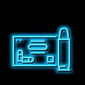 handgun ammo neon glow icon illustration Royalty Free Stock Photo