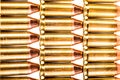 Handgun ammo rows Royalty Free Stock Photo