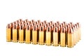 Handgun Bullets over white Royalty Free Stock Photo