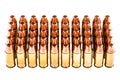 Handgun Bullets on white Royalty Free Stock Photo