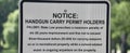 Handgun Carry Permit Holders Legal Notice