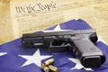 Handgun and Constitution Royalty Free Stock Photo
