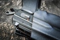 Handgun in holster Royalty Free Stock Photo