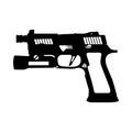 Handgun P320 Silhouette. Black and White Icon Design Elements on Isolated White Background Royalty Free Stock Photo