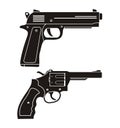 Handgun, revolver silhouette Royalty Free Stock Photo