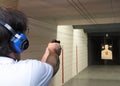 Handgun at shooting range