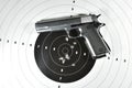 Handgun and shooting target Royalty Free Stock Photo