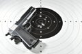 Handgun and shooting target Royalty Free Stock Photo