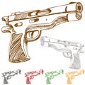 Handgun Sketch Royalty Free Stock Photo