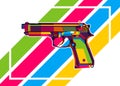 Handgun in WPAP Colorful Modern Art Royalty Free Stock Photo