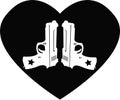 handguns and heart jpg image with SVG Cut file for Cricut and Silhouette