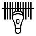 Handheld barcode scanner icon, outline style Royalty Free Stock Photo