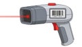 Handheld Barcode Scanner with Laser Beam Royalty Free Stock Photo