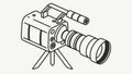 Handheld camcorder on tripod, for vlogging and video content. vector design Generative AI Royalty Free Stock Photo