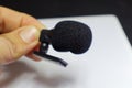 Handheld Collar Microphone - Ready for Recording Royalty Free Stock Photo