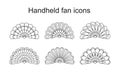 Handheld fan Icon template black color editable. Handheld fan Icon symbol Flat vector illustration for graphic and web design