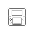Handheld Game Console outline vector icon