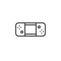 Handheld gamepad line icon