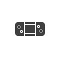 Handheld gamepad vector icon