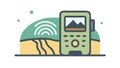 Handheld GPS Device Showing a Map for Hiking and Navigation Vector, vector design Generative AI Royalty Free Stock Photo