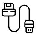 Handheld power icon outline vector. Digital energy adapter