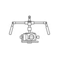 Handheld Steadicam Camera Stabilizer icon,Flat design element