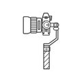 Handheld Steadicam Camera Stabilizer icon,Flat design