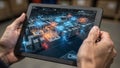 Portable Device Showing Warehouse Twin, Device Showcases Virtual Warehouse Model With Sensor Connections And Route Royalty Free Stock Photo
