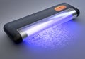 Handheld UV light over fingerprint