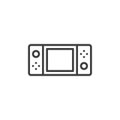 Handheld video game console line icon