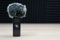 Handheld zoom microphone audio recorder wind screen Royalty Free Stock Photo
