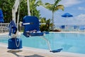 Handicap Accessible Pool Lift in Tropical Setting