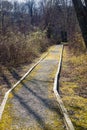 A Handicap Accessible Walking Path through the Woods Royalty Free Stock Photo